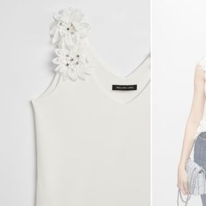 New Crystal Flower strap detail tank